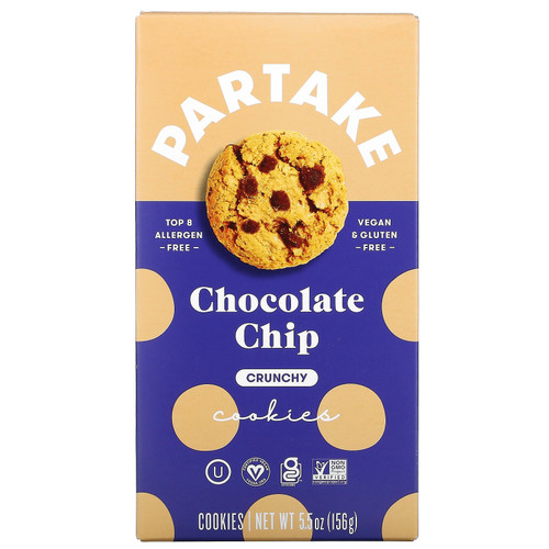 Partake  Crunchy Cookies  Chocolate Chip  5.5 oz (156 g)