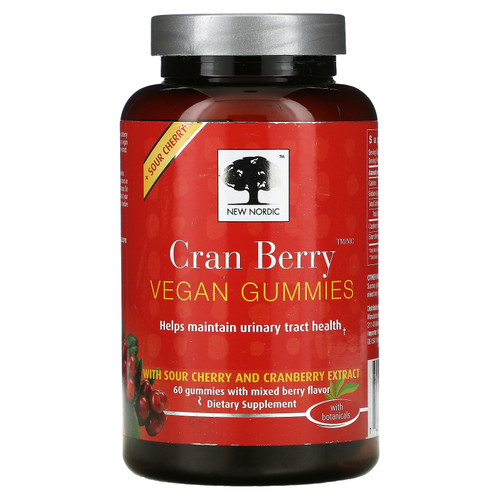 New Nordic  Cran Berry Vegan Gummies  Mixed Berry  60 Gummies