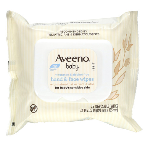 Aveeno  Baby Hand & Face Wipes  25 Disposable Wipes