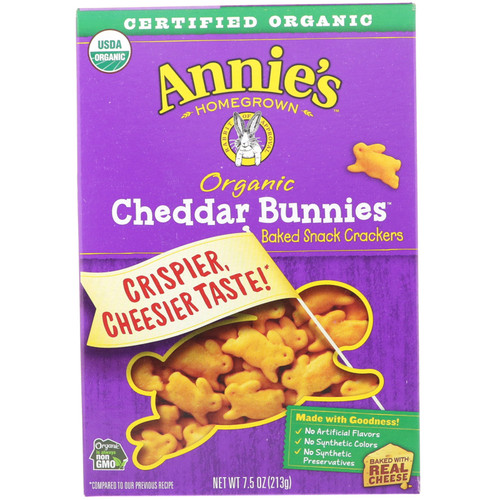 Annie's Homegrown  Organic Cheddar Bunnies  Baked Snack Crackers  7.5 oz (213 g)