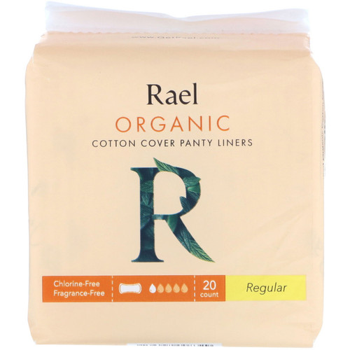 Rael  Organic Cotton Cover Panty Liners  Regular  20 Count