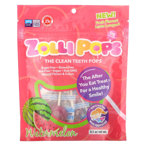 Zollipops  The Clean Teeth Pops  Watermelon  3.1 oz