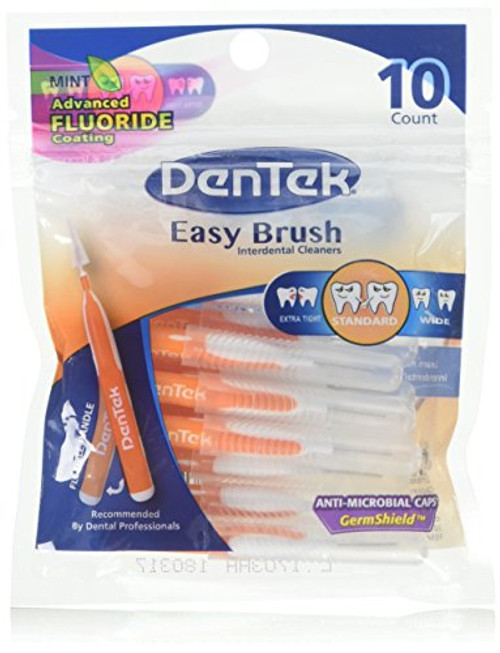 DenTek Easy Brush Advanced Clean Interdental Cleaners  Standard  10 Count