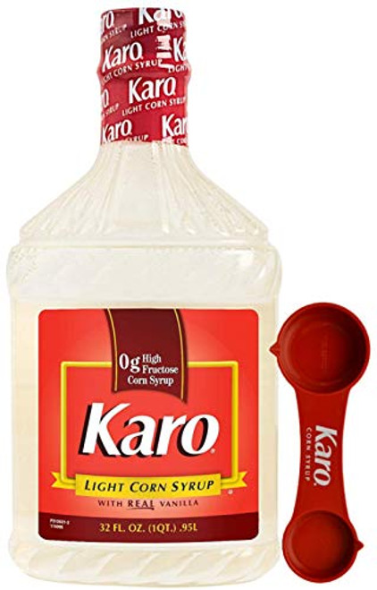 Karo - Light Corn Syrup with Real Vanilla  32 Ounce Bottle - Includes Karo Measuring Spoon