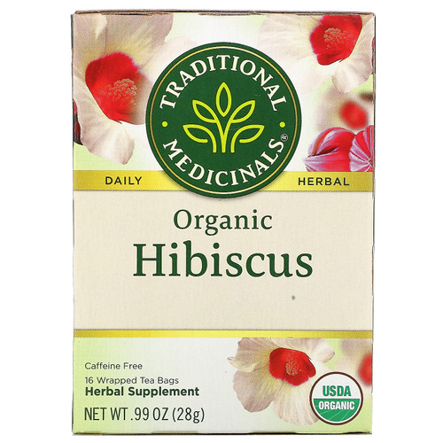 Traditional Medicinals  Organic Hibiscus  Caffeine Free  16 Wrapped Tea Bags  .99 oz (28 g)