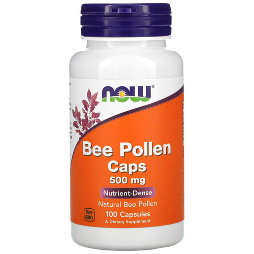 Now Foods  Bee Pollen Caps  500 mg  100 Capsules