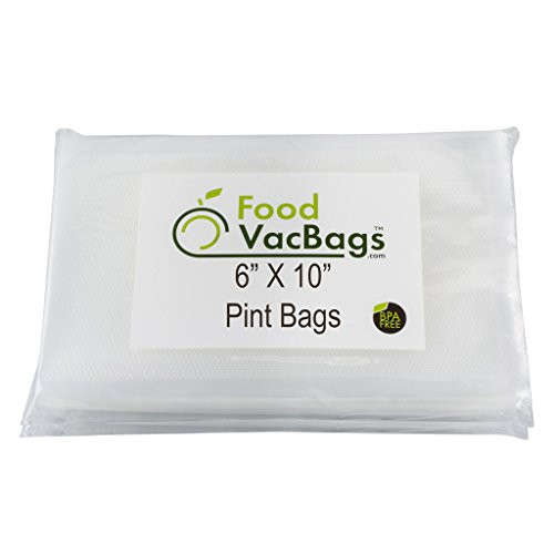100 FoodVacBags 6X10-Zoll-Pint-Vakuumierer-Aufbewahrungsbeutel – kompatibel mit Foodsaver-Geräten – handelsübliche BPA-freie Hochleistungs-Sous-Vide-Gargeräte