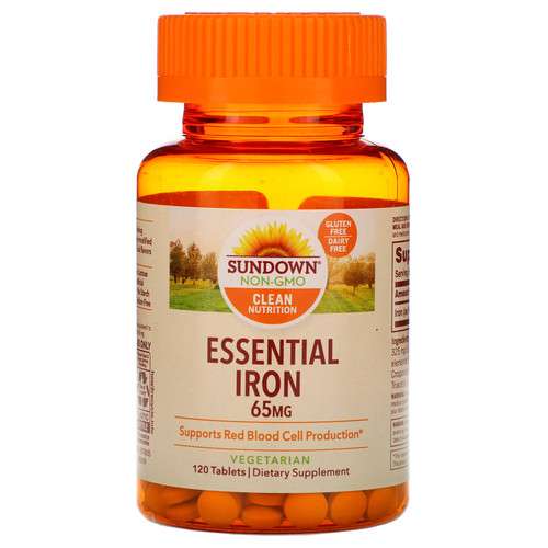 Sundown Naturals, Essential Iron, 65 mg, 120 Tablets