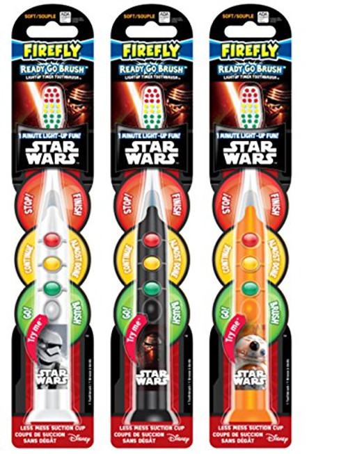 Firefly Star Wars Ready Go Soft Toothbrush with Suction Cup (Color may vary) (1 pack)