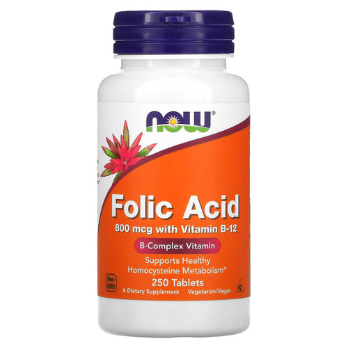 Now Foods  Folic Acid  800 mcg  250 Tablets