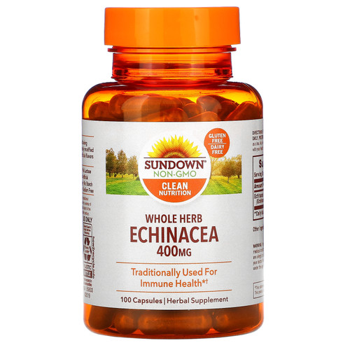 Sundown Naturals  Whole Herb Echinacea  400 mg  100 Capsules