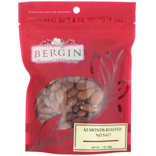Bergin Fruit and Nut Company  Almonds Roasted  No Salt  7 oz (198 g)