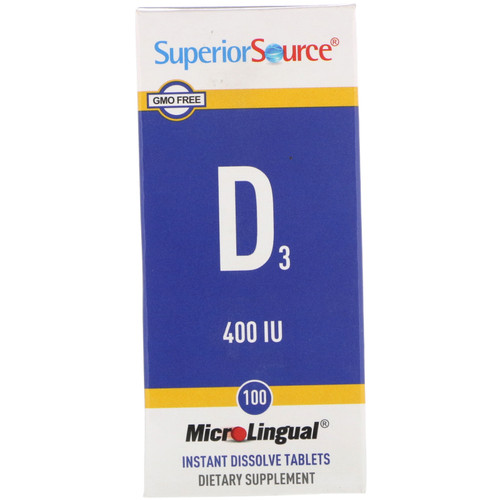 Superior Source  D3  400 IU  100 MicroLingual Instant Dissolve Tablets