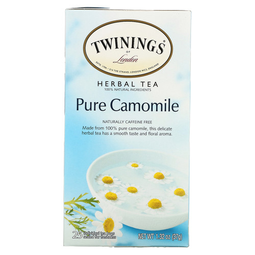 Twinings  Herbal Tea  Pure Camomile  Caffeine Free  25 Tea Bags  1.32 oz (37 g)