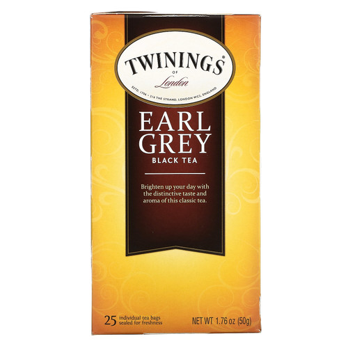 Twinings  Earl Grey Black Tea  25 Tea Bags  1.76 oz (50 g)