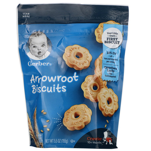 Gerber  Arrowroot Biscuits  10+ Months  5.5 oz (155 g)