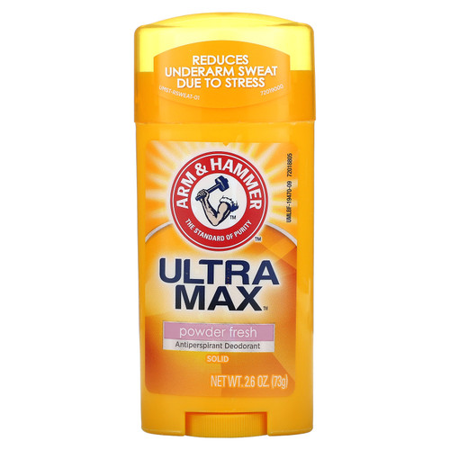 Arm & Hammer, UltraMax, Solid Antiperspirant Deodorant, for Women, Powder Fresh, 2.6 oz (73 g)