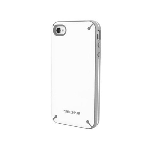 PureGear Snap-on Slim Shell Case for Apple iPhone 4/4S - White and Gray