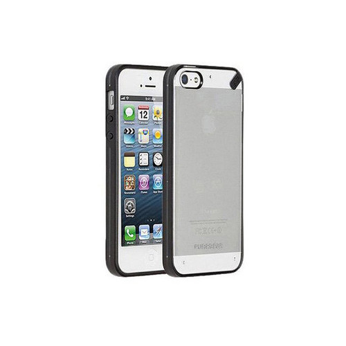 PureGear Slim Shell Case for Apple iPhone SE/5/5S - Clear with Black Trim