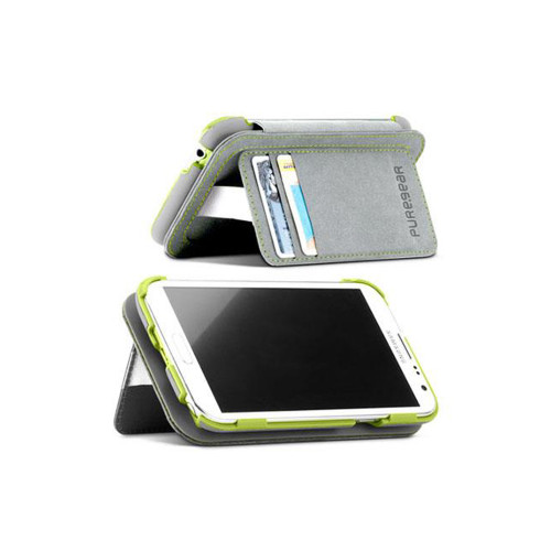 PureGear Folio Callet Case with Kickstand for Samsung Galaxy Note 2 - Gray/Green