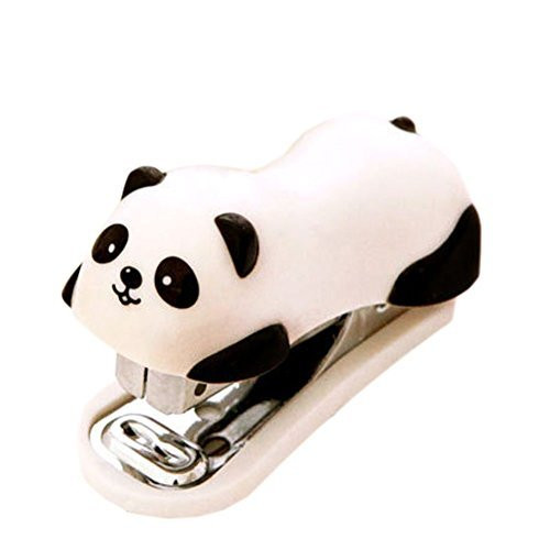 1 Pack Mini Panda Desktop Stapler for 10 Sheets Capacity with 1000 Pcs No.10 Staples for Paper Clips Staplers for Desk for Friends and Children(Panda)