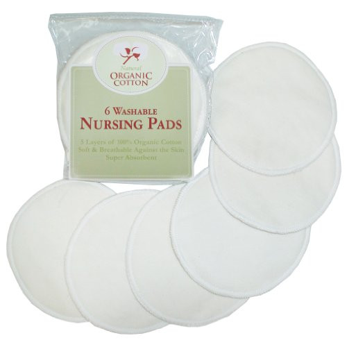 TL Care Nursing Pads Made with Organic Cotton  Natural Color  6 Count