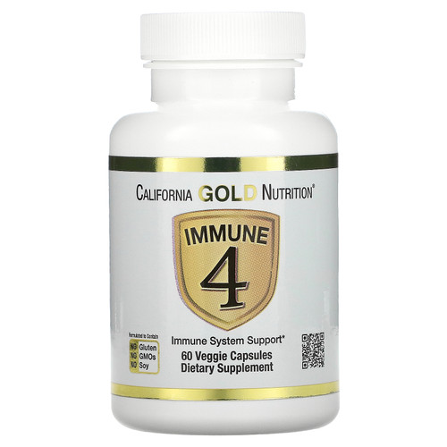 California Gold Nutrition, Immune 4, Immune System Support, 60 Veggie Capsules