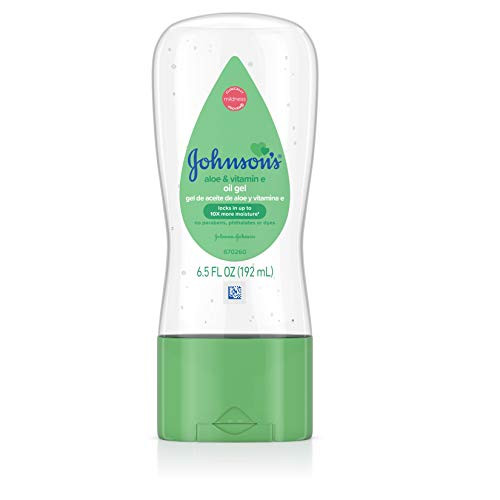 Johnson's Baby Oil Gel with Aloe Vera & Vitamin E  Hypoallergenic Baby Skin Care  6.5 fl. oz