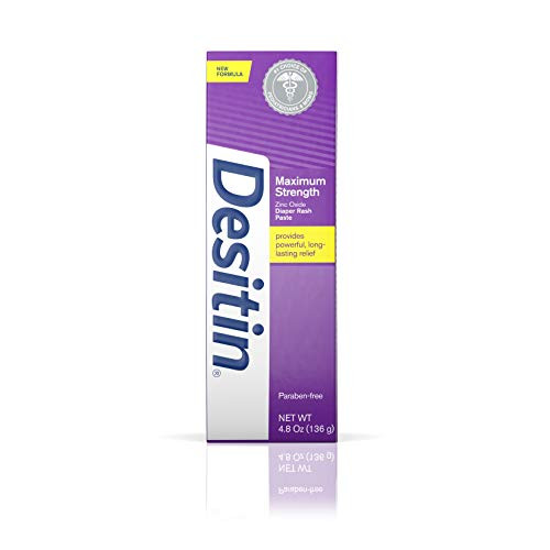 Desitin Maximum Strength Baby Diaper Rash Cream with 40% Zinc Oxide for Treatment  Relief & Prevention  Hypoallergenic  Phthalate- & Paraben-Free Paste  4.8 oz