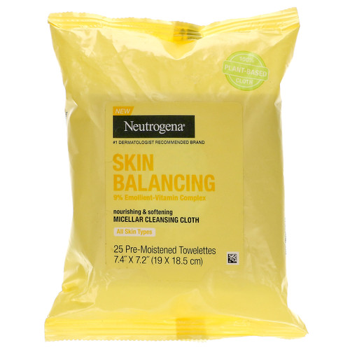 Neutrogena  Skin Balancing  Micellar Cleansing Cloth  25 Pre-Moistened Towelettes