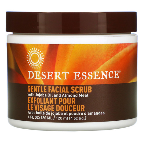 Desert Essence  Gentle Facial Scrub with Jojoba Oil and Almond Meal  4 fl oz (120 ml)
