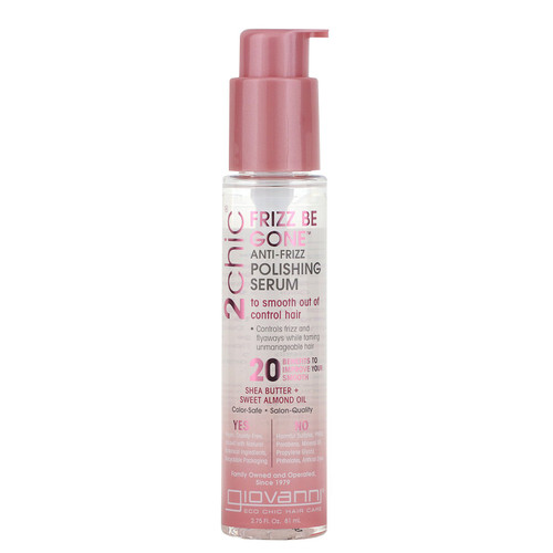 Giovanni  2chic  Frizz Be Gone Anti-Frizz Polishing Serum  Shea Butter + Sweet Almond Oil  2.75 fl oz (81 ml)