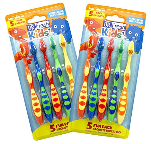 Dr. Fresh Kids' Extra Soft Toothbrushes - Pack of 2