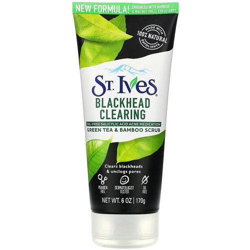 St. Ives, Green Tea & Bamboo Scrub, Blackhead Clearing, 6 oz (170 g)