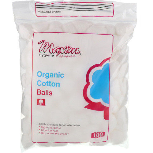 Maxim Hygiene Products  Organic Cotton Balls  100 Count