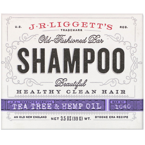 J.R. Liggett's, Old Fashioned Shampoo Bar, Tea Tree & Hemp Oil, 3.5 oz (99 g)