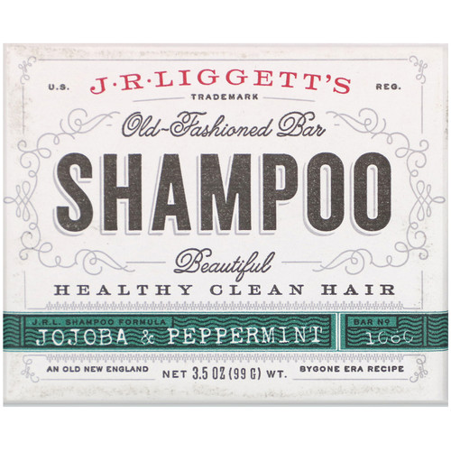 J.R. Liggett's  Old Fashioned Shampoo Bar  Jojoba & Peppermint  3.5 oz (99 g)