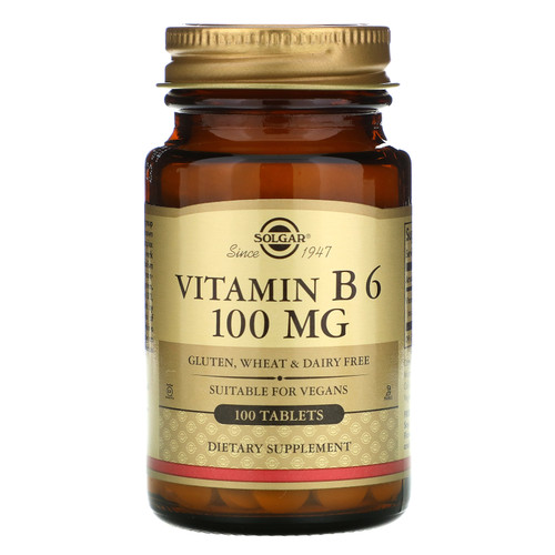 Solgar  Vitamin B6  100 mg  100 Tablets
