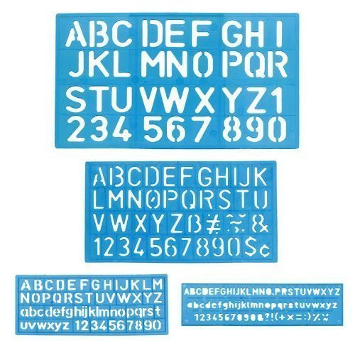 1 x Letter and Number Stencil Sets - Sizes 8  10  20  30mm - Assorted Colors