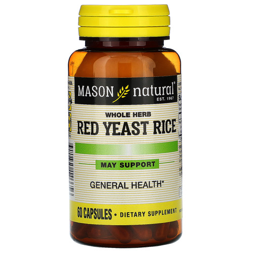 Mason Natural  Whole Herb Red Yeast Rice  60 Capsules
