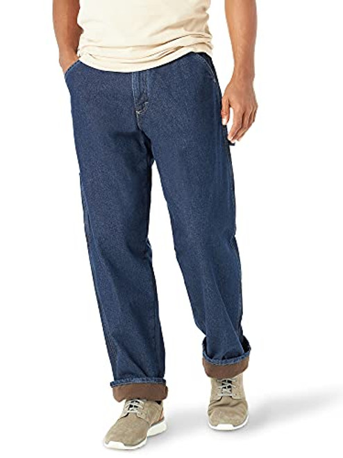 Wrangler Authentics Big and Tall Authentics Mens Big & Tall Fleece Lined Carpenter Pant  dark indigo 48x30