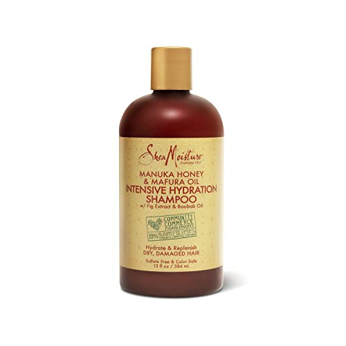 SheaMoisture Intensive Hydration Shampoo for Dry  Damaged Hair Manuka Honey and Mafura Oil Sulfate-Free 13 oz