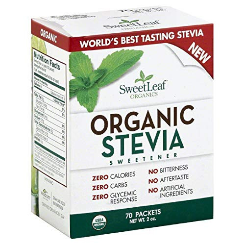 SweetLeaf Organic Stevia Sweetener, 70 Count