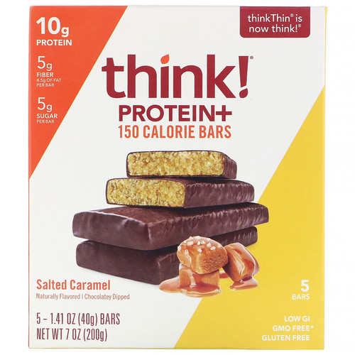 Think !  Protein+ 150 Calorie Bars  Salted Caramel  5 Bars  1.41 oz (40 g) Each