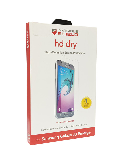 ZAGG InvisibleShield HD Dry Screen Protector for Samsung Galaxy J3 Emerge