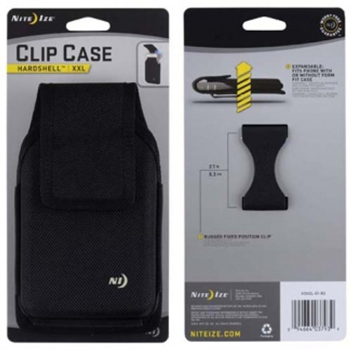 NITE IZE NYLON VERTICAL CLIP CASE CLOSURE BLACK POUCH - XXLARGE