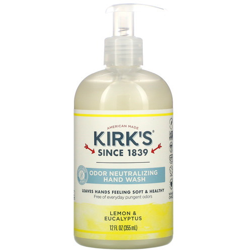 Kirk's  Odor Neutralizing Hand Wash  Lemon & Eucalyptus  12 fl oz (355 ml)