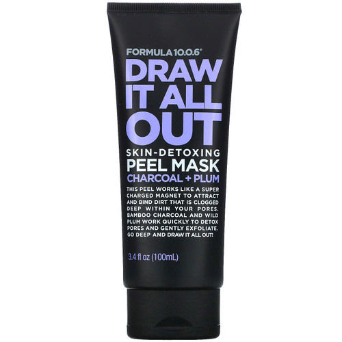 Formula 10.0.6  Draw It All Out  Skin-Detoxing Peel Beauty Mask  Charcoal + Plum  3.4 fl oz (100 ml)