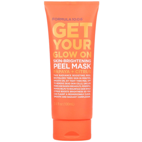 Formula 10.0.6  Get Your Glow On  Skin-Brightening Peel Beauty Mask  Papaya + Citrus  3.4 fl oz (100 ml)