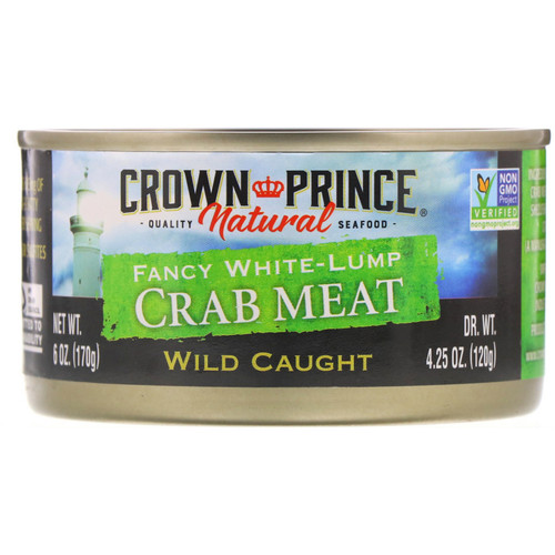 Crown Prince Natural, Fancy White-Lump Crab Meat, 6 oz (170 g)